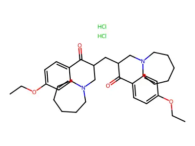 1,5-Bis(4-ethoxyphenyl)-2,4-bis((hexahydro-1H-azepin-1-yl)methyl)-1,5-pentanedione 2HCl structure