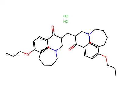 2,4-Bis((hexahydro-1H-azepin-1-yl)methyl)-1,5-bis(4-propoxyphenyl)-1,5-pentanedione 2HCl structure