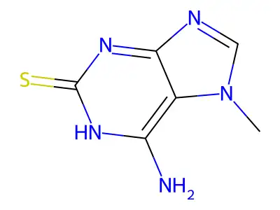 2H-Purine-2-thione, 1,7-dihydro-6-amino-7-methyl- structure