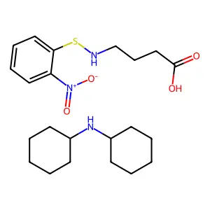 N-O-Nitrophenylsulfenyl-gamma-aminobutyric acid di(cyclohexyl)ammonium salt structure