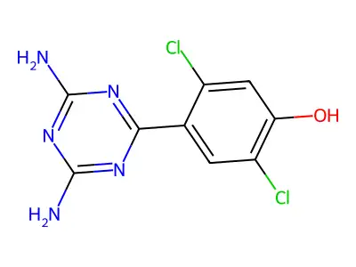 4-(4,6-Diamino-s-triazinyl)-2,5-dichlorophenol structure