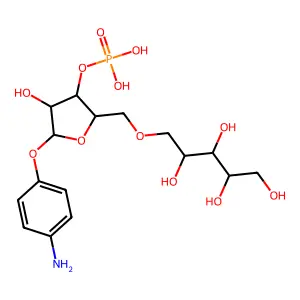 4-Aminophenylribofuranoside 3-(ribit-5-yl phosphate) structure