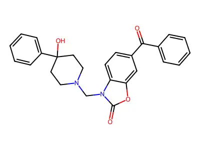 2(3H)-Benzoxazolone, 6-benzoyl-3-((4-hydroxy-4-phenyl-1-piperidinyl)methyl)- structure