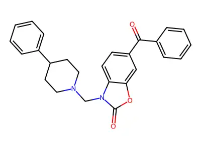 2(3H)-Benzoxazolone, 6-benzoyl-3-((4-phenyl-1-piperidinyl)methyl)- structure