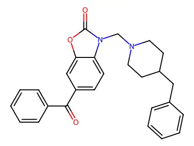 2(3H)-Benzoxazolone, 6-benzoyl-3-((4-(phenylmethyl)-1-piperidinyl)methyl)- structure