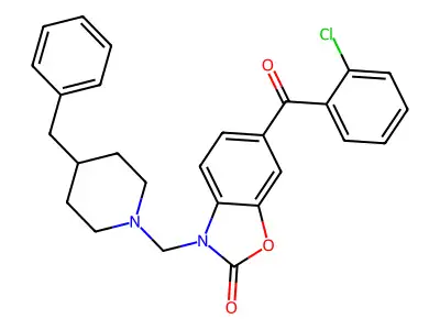 2(3H)-Benzoxazolone, 6-(2-chlorobenzoyl)-3-((4-(phenylmethyl)-1-piperidinyl)methyl)- structure