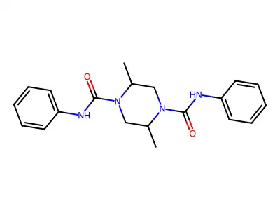 2,5-dimethyl-N1,N4-diphenylpiperazine-1,4-dicarboxamide structure