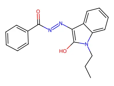 (Z)-N'-(2-oxo-1-propylindolin-3-ylidene)benzohydrazide structure