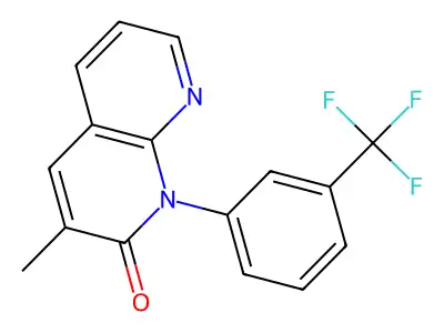 1,8-Naphthyridin-2(1H)-one, 3-methyl-1-(3-(trifluoromethyl)phenyl)- structure