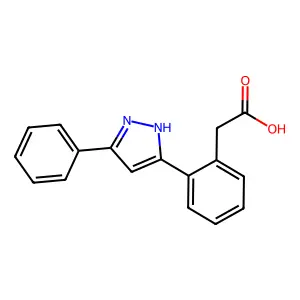 Benzeneacetic acid, 2-(5-phenyl-1H-pyrazol-3-yl)- structure