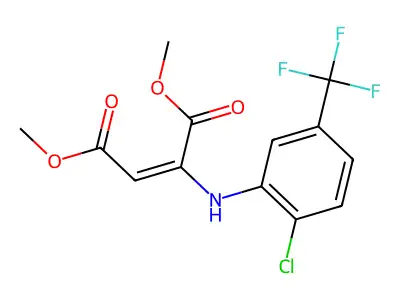 Dimethyl 2-chloro-5-trifluoromethylanilino maleate structure