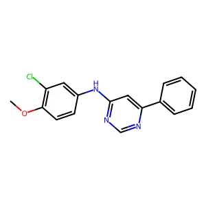 N-(3-chloro-4-methoxyphenyl)-6-phenylpyrimidin-4-amine structure