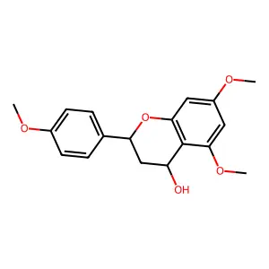 4-Hydroxy-5,7,4'-trimethoxyflavan structure