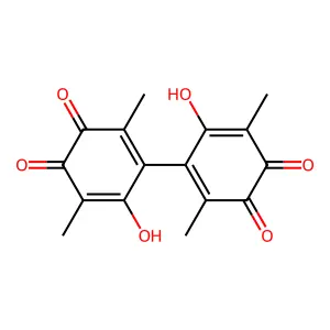 [Bi-1,4-cyclohexadien-1-yl]-3,3',6,6'-tetrone, 4,4'-dihydroxy-2,2',5,5'-tetramethyl- structure