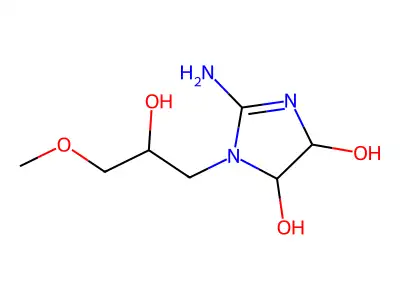 2-Amino-4,5-dihydro-4,5-dihydroxy-1-(2'-hydroxy-3'-methoxy-1'-propyl)imidazole structure