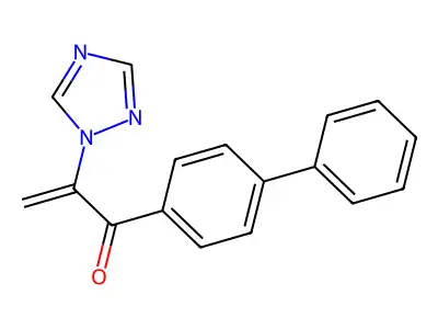 2-Propen-1-one, 1-(1,1'-biphenyl)-4-yl-2-(1H-1,2,4-triazol-1-yl)- structure