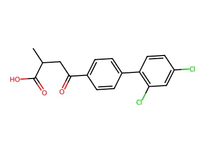 (1,1'-Biphenyl)-4-butanoic acid, 2',4'-dichloro-alpha-methyl-gamma-oxo- structure