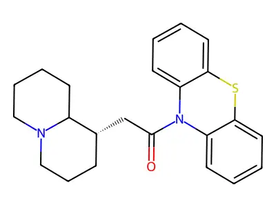 10H-Phenothiazine, 10-((octahydro-2H-quinolizin-1-yl)acetyl)-, (1S-trans)- structure