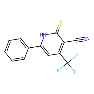 6-Phenyl-2-sulfanylidene-4-(trifluoromethyl)-1,2-dihydropyridine-3-carbonitrile structure