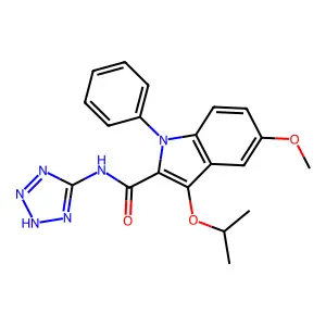 5-Methoxy-3-(1-methylethoxy)-1-phenyl-N-2H-tetrazol-5-yl-1H-indole-2-carboxamide structure