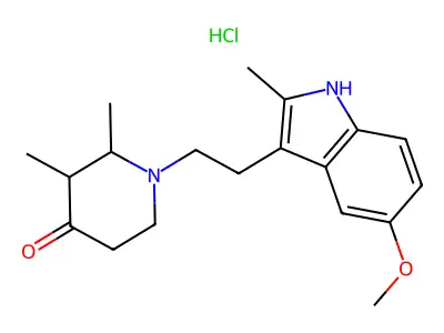 1-[2-(5-methoxy-2-methyl-1H-indol-3-yl)ethyl]-2,3-dimethylpiperidin-4-one structure