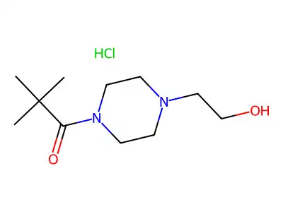 2-[4-(2,2-Dimethylpropanoyl)piperazin-1-yl]ethanol hydrochloride structure
