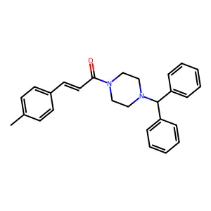 (E)-1-(4-benzhydrylpiperazin-1-yl)-3-(4-methylphenyl)prop-2-en-1-one structure