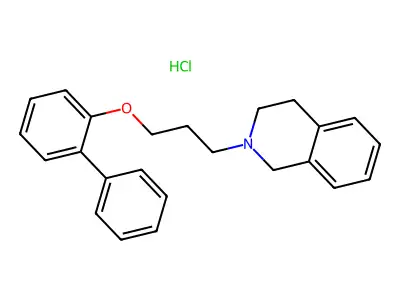 2-[3-(2-phenylphenoxy)propyl]-3,4-dihydro-1H-isoquinoline;hydrochloride structure