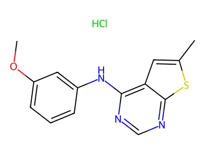 N-(3-methoxyphenyl)-6-methylthieno[2,3-d]pyrimidin-4-amine hydrochloride structure