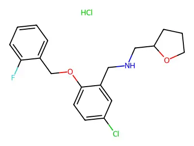 N-[[5-chloro-2-[(2-fluorophenyl)methoxy]phenyl]methyl]-1-(oxolan-2-yl)methanamine Hydrochloride structure