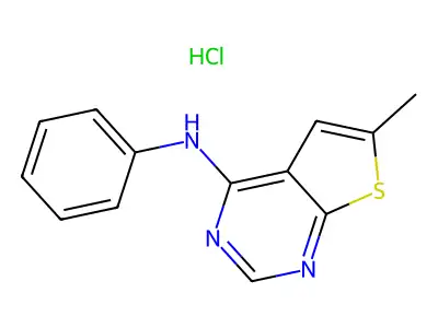 6-methyl-N-phenylthieno[2,3-d]pyrimidin-4-amine hydrochloride structure