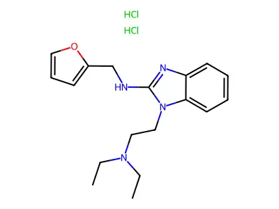 1-(2-(diethylamino)ethyl)-N-(furan-2-ylmethyl)-1H-benzo[d]imidazol-2-amine dihydrochloride structure