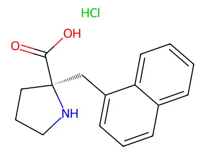 (R)-alpha-(1-naphthalenylmethyl)-proline-HCl structure