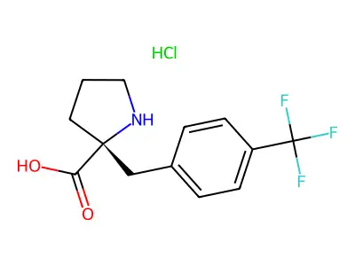 (R)-2-(4-(Trifluoromethyl)benzyl)pyrrolidine-2-carboxylic acid hydrochloride structure
