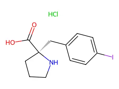(R)-2-(4-Iodobenzyl)pyrrolidine-2-carboxylic acid hydrochloride structure