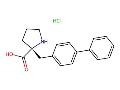 (R)-alpha-(4-biphenylmethyl)-proline-HCl structure