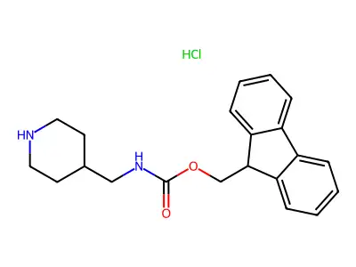 (Fmoc-4-aminomethyl)-piperidine, HCl structure