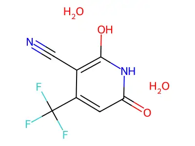 3-Cyano-2,6-dihydroxy-4-(trifluoromethyl)pyridine dihydrate structure