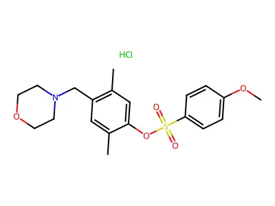 2,5-Dimethyl-4-(morpholinomethyl)phenyl 4-methoxybenzenesulfonate hydrochloride structure