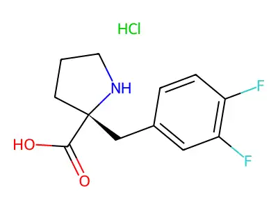 (R)-2-(3,4-Difluorobenzyl)pyrrolidine-2-carboxylic acid hydrochloride structure
