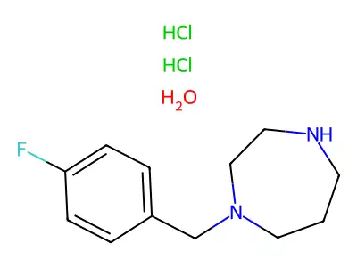 1-(4-Fluorobenzyl)-1,4-diazepane dihydrochloride hydrate structure