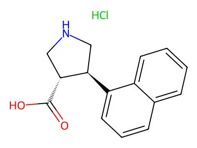 (3S,4R)-4-(Naphthalen-1-yl)pyrrolidine-3-carboxylic acid hydrochloride structure
