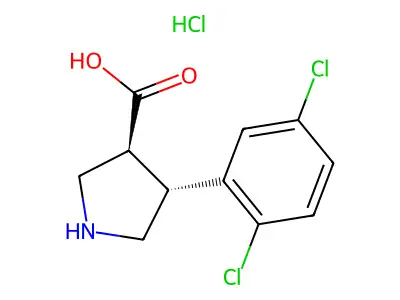 (+/-)-Trans-4-(2,5-dichloro-phenyl)-pyrrolidine-3-carboxylic acid HCl structure