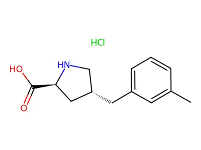 (2S,4R)-4-(3-Methylbenzyl)pyrrolidine-2-carboxylic acid hydrochloride structure
