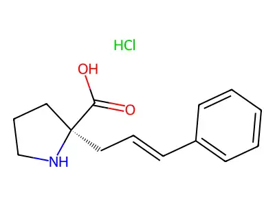(2R)-2-[(2E)-3-Phenylprop-2-EN-1-YL]pyrrolidine-2-carboxylic acid hydrochloride structure