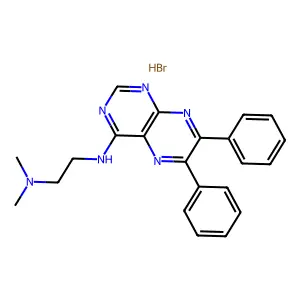 1,2-Ethanediamine, N2-(6,7-diphenyl-4-pteridinyl)-N1,N1-dimethyl-, hydrobromide (1:1) structure