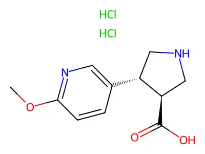 (+/-)-trans-4-(6-Methoxy-3-pyridinyl)-pyrrolidine-3-carboxylic acid-2hcl structure
