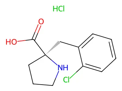 (R)-2-(2-Chlorobenzyl)pyrrolidine-2-carboxylic acid hydrochloride structure