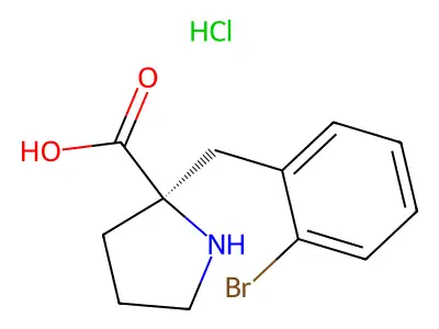 (R)-2-(2-Bromobenzyl)pyrrolidine-2-carboxylic acid hydrochloride structure