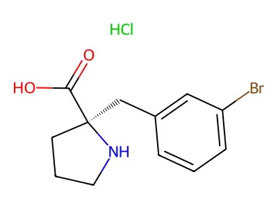 (R)-2-(3-Bromobenzyl)pyrrolidine-2-carboxylic acid hydrochloride structure